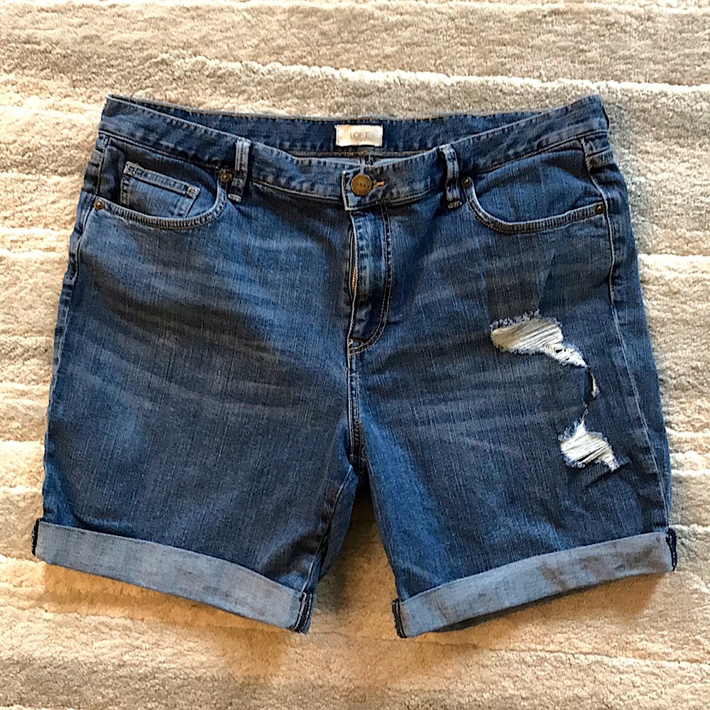 Loft distressed denim shorts